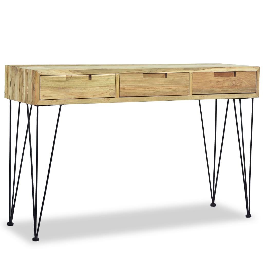 Wandtafel 120x35x76 cm massief teakhout is nu te koop bij PeponiXL, paradijselijk wonen!
