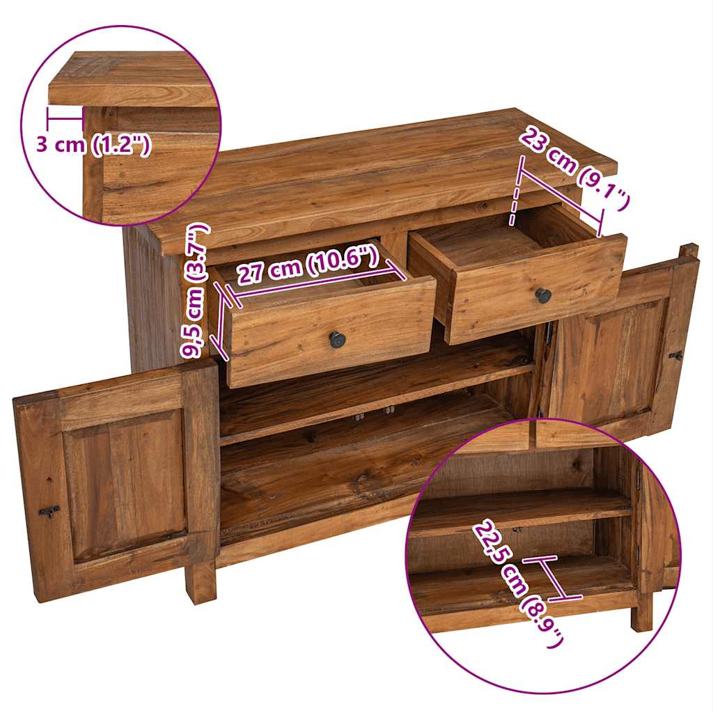 Dressoir 75x30x65 cm massief mahoniehout is nu te koop bij PeponiXL, paradijselijk wonen!