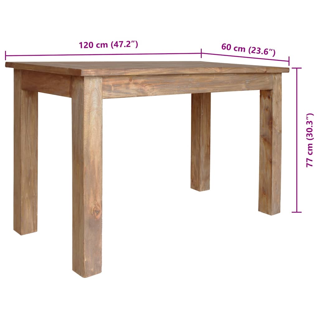 Eettafel 120x60x77 cm massief mahoniehout is nu te koop bij PeponiXL, paradijselijk wonen!
