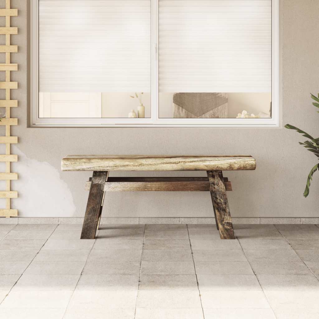 Bank 100x28x43 cm gemengd gerecycled hout en massief teakhout is nu te koop bij PeponiXL, paradijselijk wonen!