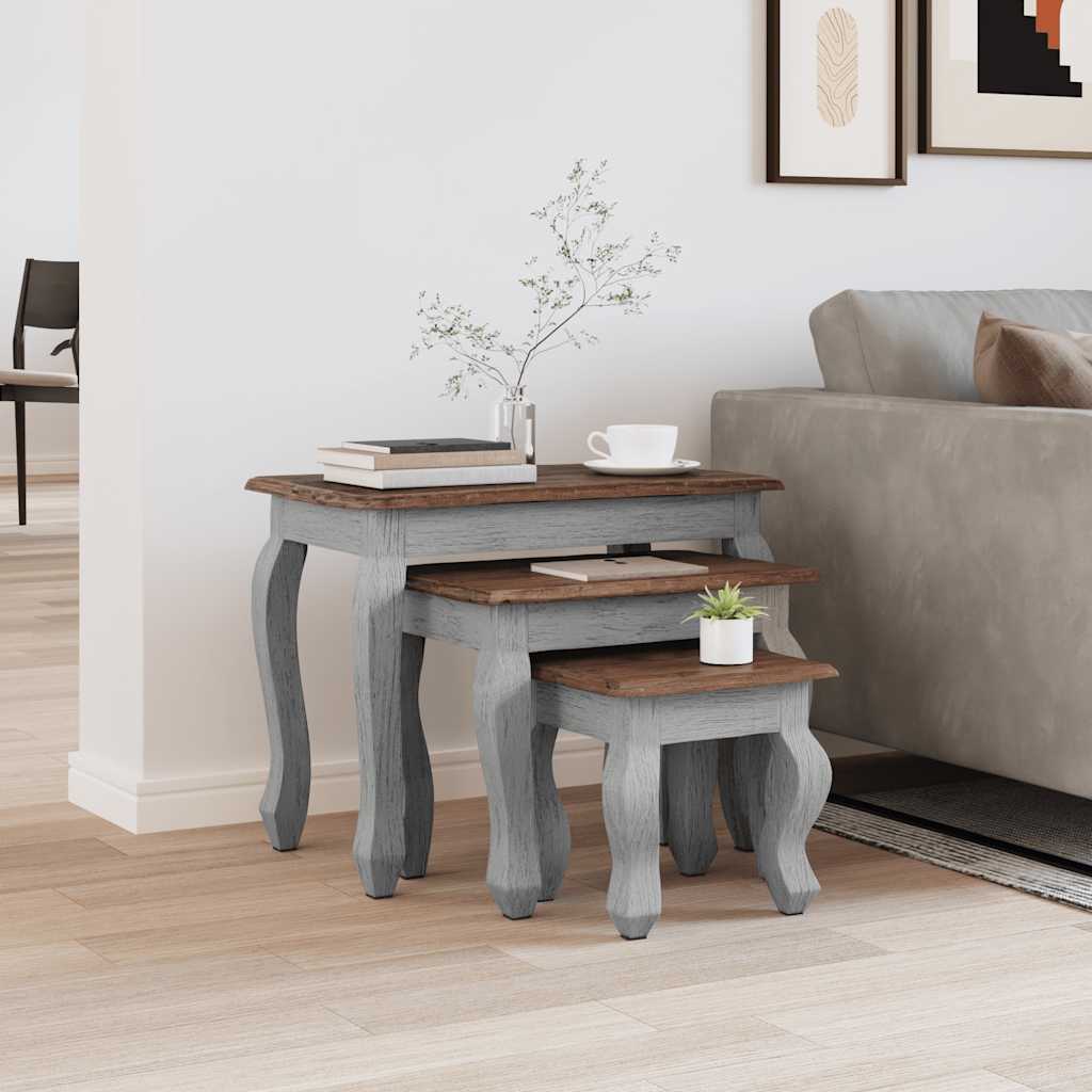 3-delige Tafeltjesset massief mahoniehout is nu te koop bij PeponiXL, paradijselijk wonen!