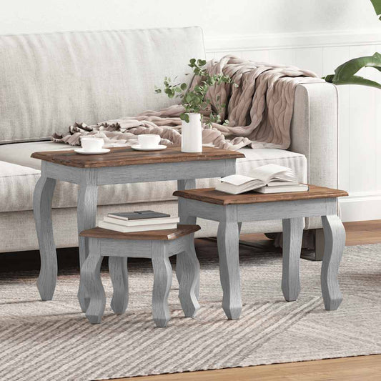 3-delige Tafeltjesset massief mahoniehout is nu te koop bij PeponiXL, paradijselijk wonen!