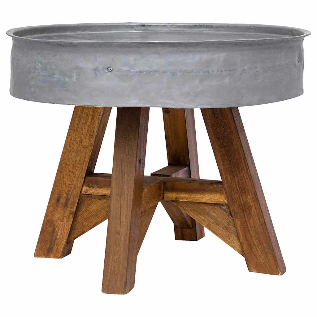 Salontafel 60x45 cm gemengd gerecycled hout zilver is nu te koop bij PeponiXL, paradijselijk wonen!