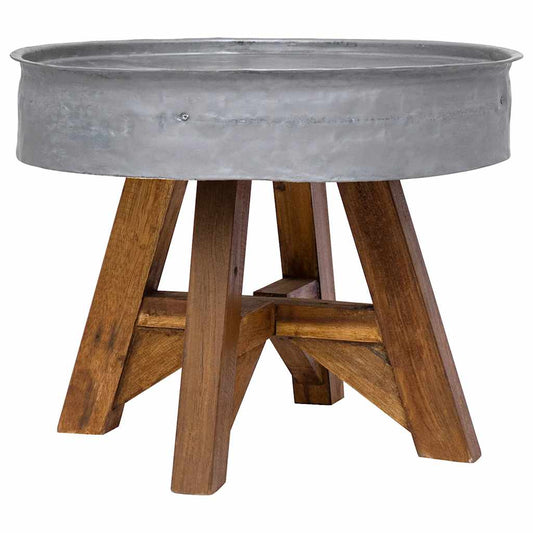 Salontafel 60x45 cm gemengd gerecycled hout zilver is nu te koop bij PeponiXL, paradijselijk wonen!