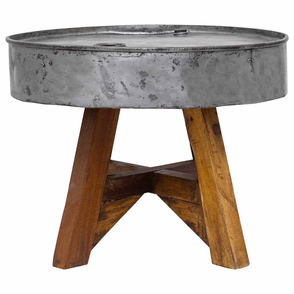 Salontafel 60x45 cm gemengd gerecycled hout zilver is nu te koop bij PeponiXL, paradijselijk wonen!