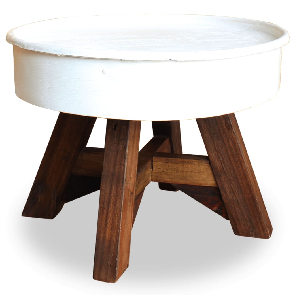 Salontafel 60x45 cm massief gerecycled hout wit is nu te koop bij PeponiXL, paradijselijk wonen!
