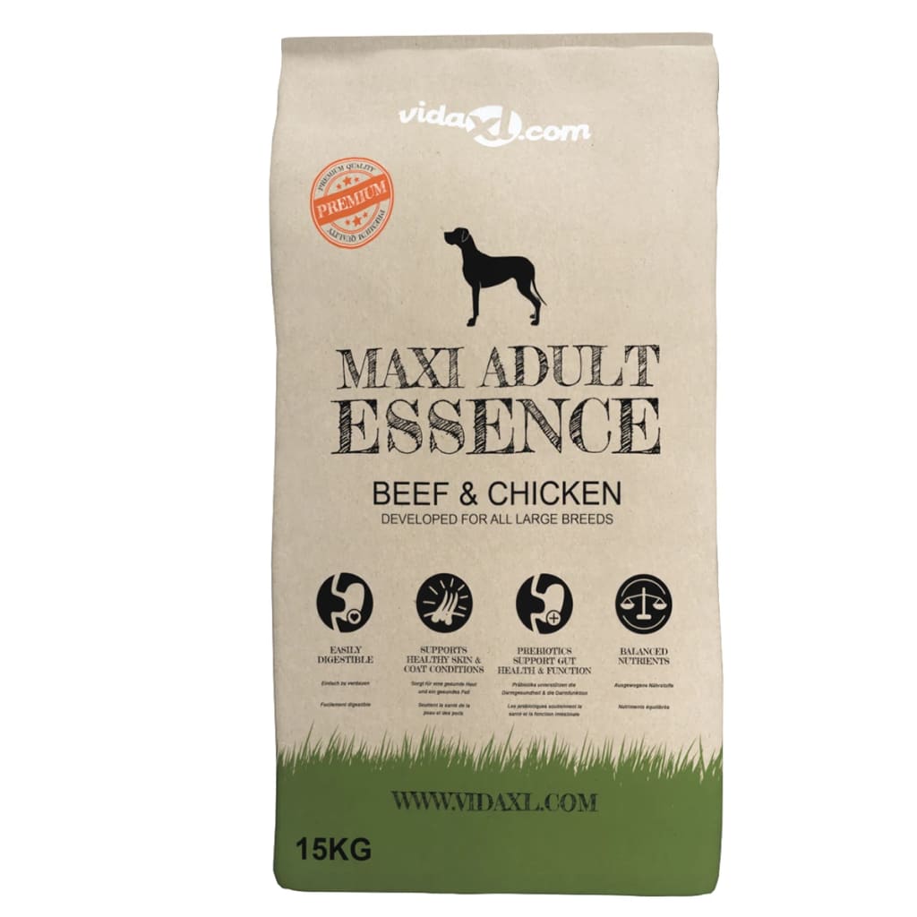 Premium hondenvoer droog Maxi Adult Essence Beef & Chicken 15kg is nu te koop bij PeponiXL, paradijselijk wonen!