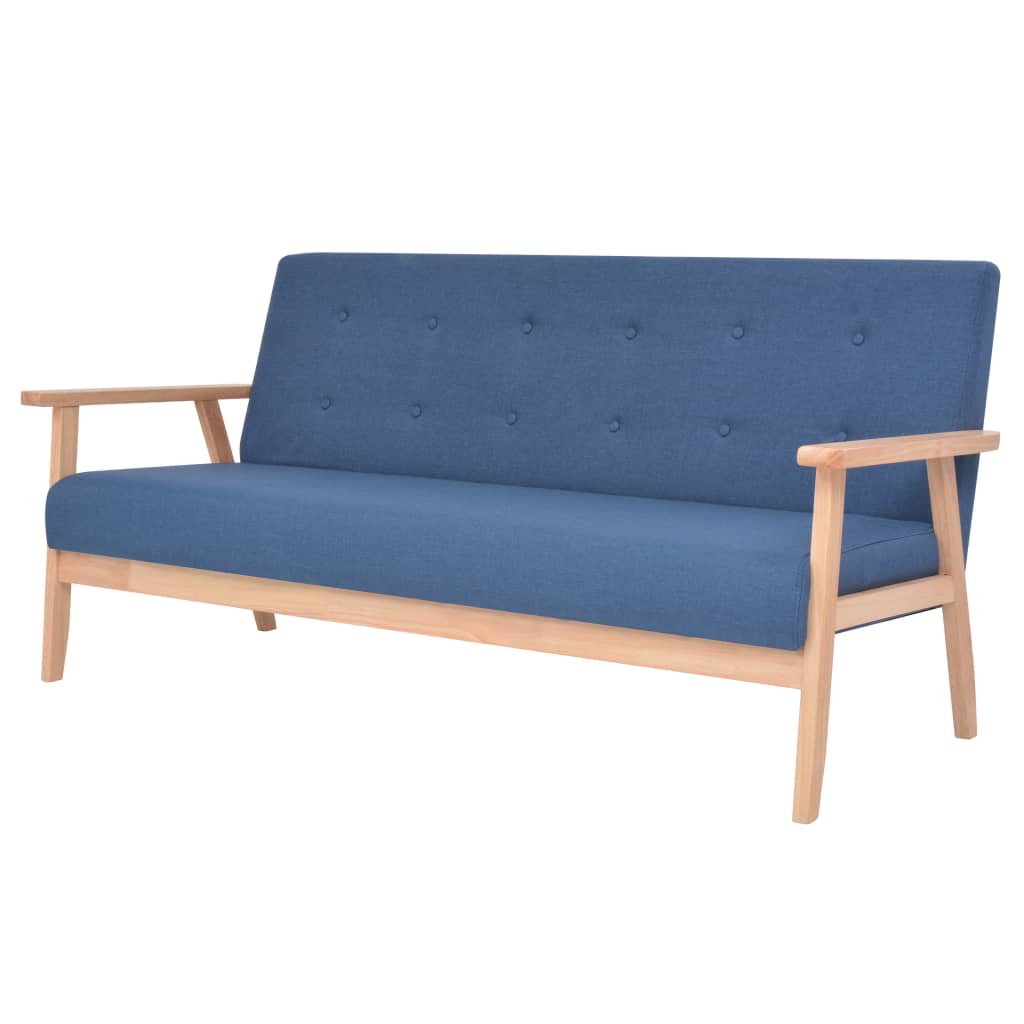 Driezitsbank stof blauw is nu te koop bij PeponiXL, paradijselijk wonen!