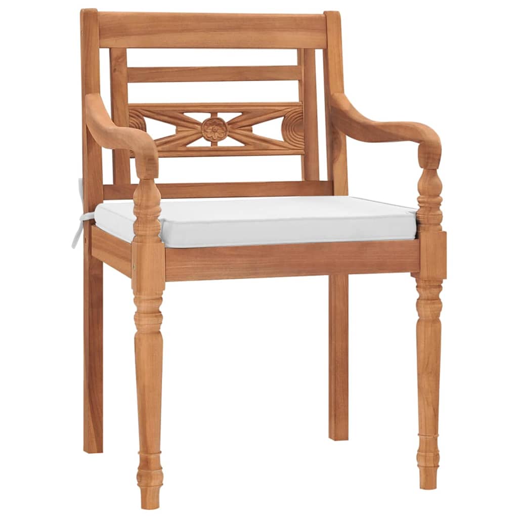 Stoelen Batavia 2 st met kussens massief teakhout is nu te koop bij PeponiXL, paradijselijk wonen!