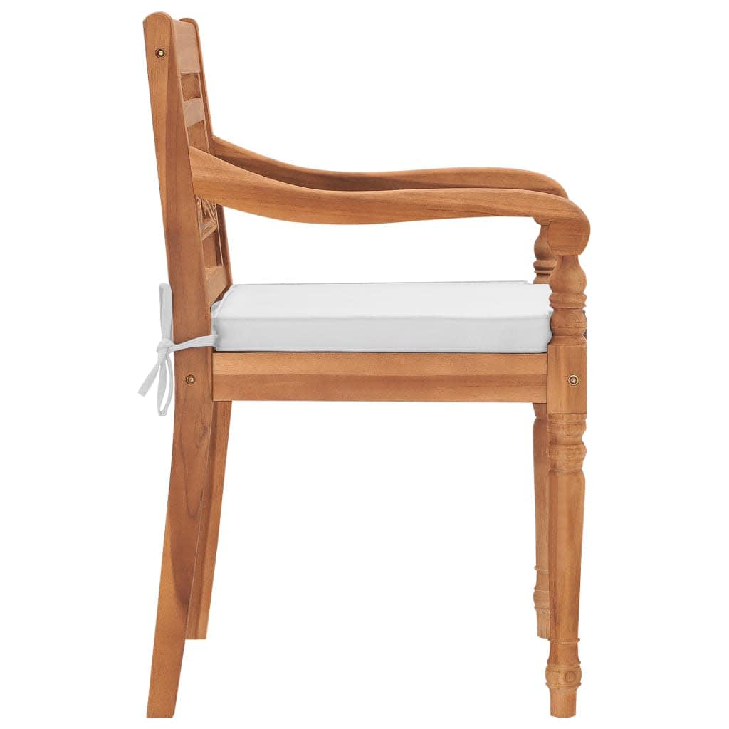 Stoelen Batavia 2 st met kussens massief teakhout is nu te koop bij PeponiXL, paradijselijk wonen!