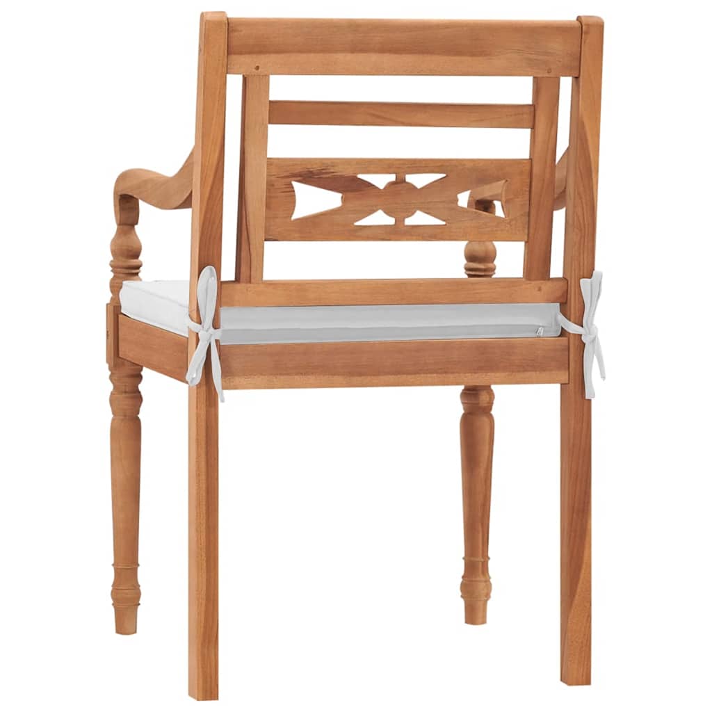 Stoelen Batavia 2 st met kussens massief teakhout is nu te koop bij PeponiXL, paradijselijk wonen!