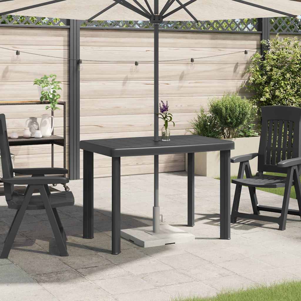 Tuintafel 101x68x72 cm kunststof antraciet is nu te koop bij PeponiXL, paradijselijk wonen!