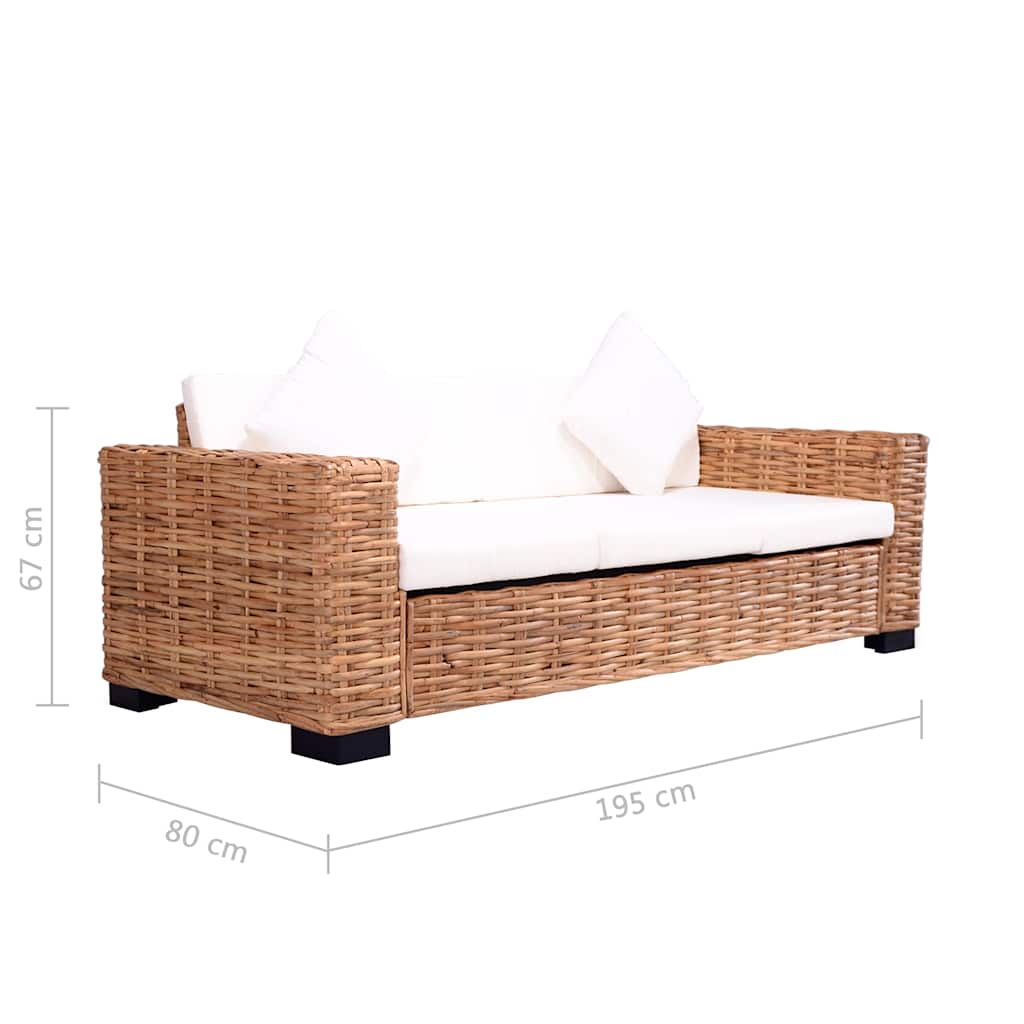 15-delig Bankstel natuurlijk rattan is nu te koop bij PeponiXL, paradijselijk wonen!
