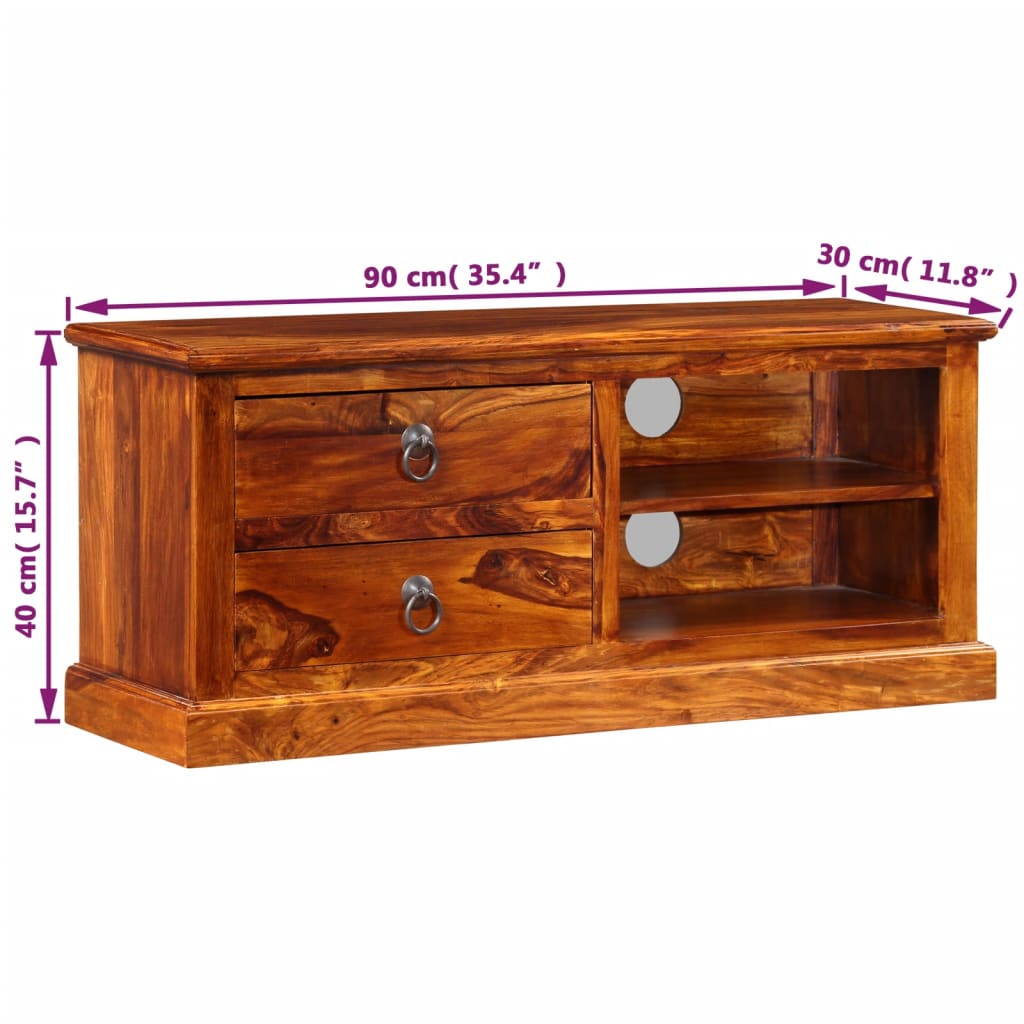 Tv-meubel 90x30x40 cm massief acaciahout is nu te koop bij PeponiXL, paradijselijk wonen!