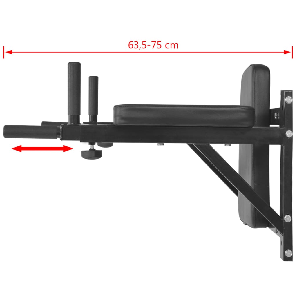 Dipstation fitnessapparaat wandgemonteerd zwart is nu te koop bij PeponiXL, paradijselijk wonen!
