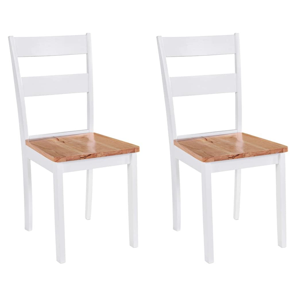 Eetkamerstoelen 2 st massief rubberwood wit is nu te koop bij PeponiXL, paradijselijk wonen!