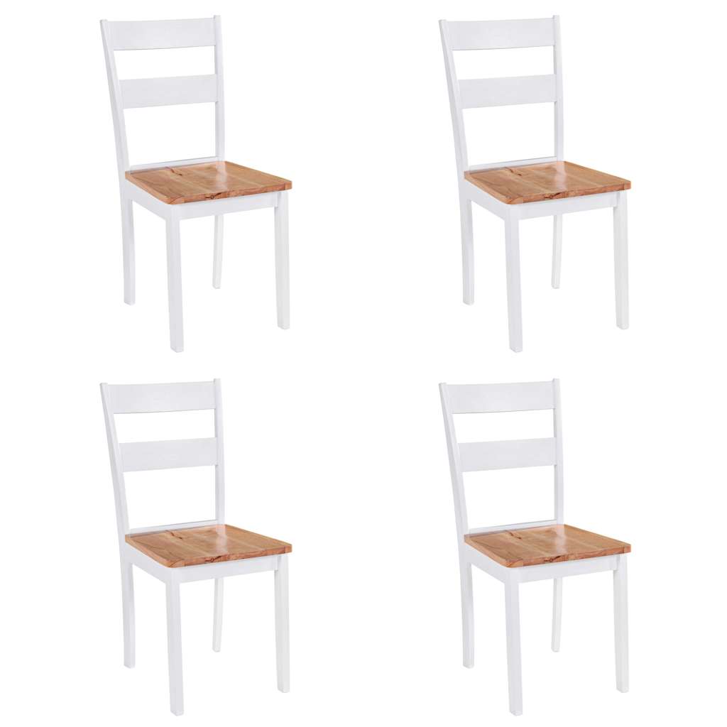 Eetkamerstoelen 4 st massief rubberwood wit is nu te koop bij PeponiXL, paradijselijk wonen!