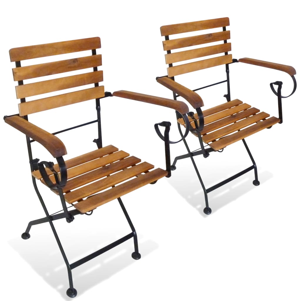 Tuinstoelen inklapbaar 2 st staal en massief acaciahout is nu te koop bij PeponiXL, paradijselijk wonen!