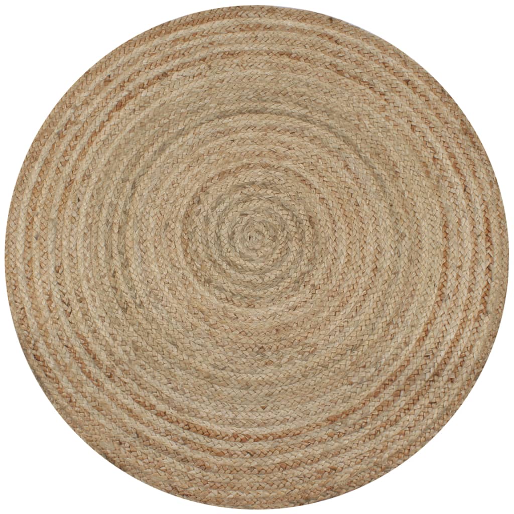 Tapijt rond 120 cm gevlochten jute