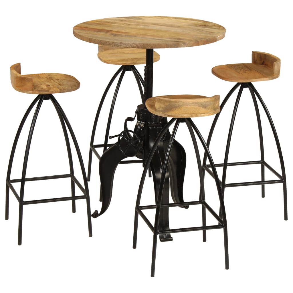 5-delige Barset massief mangohout is nu te koop bij PeponiXL, paradijselijk wonen!