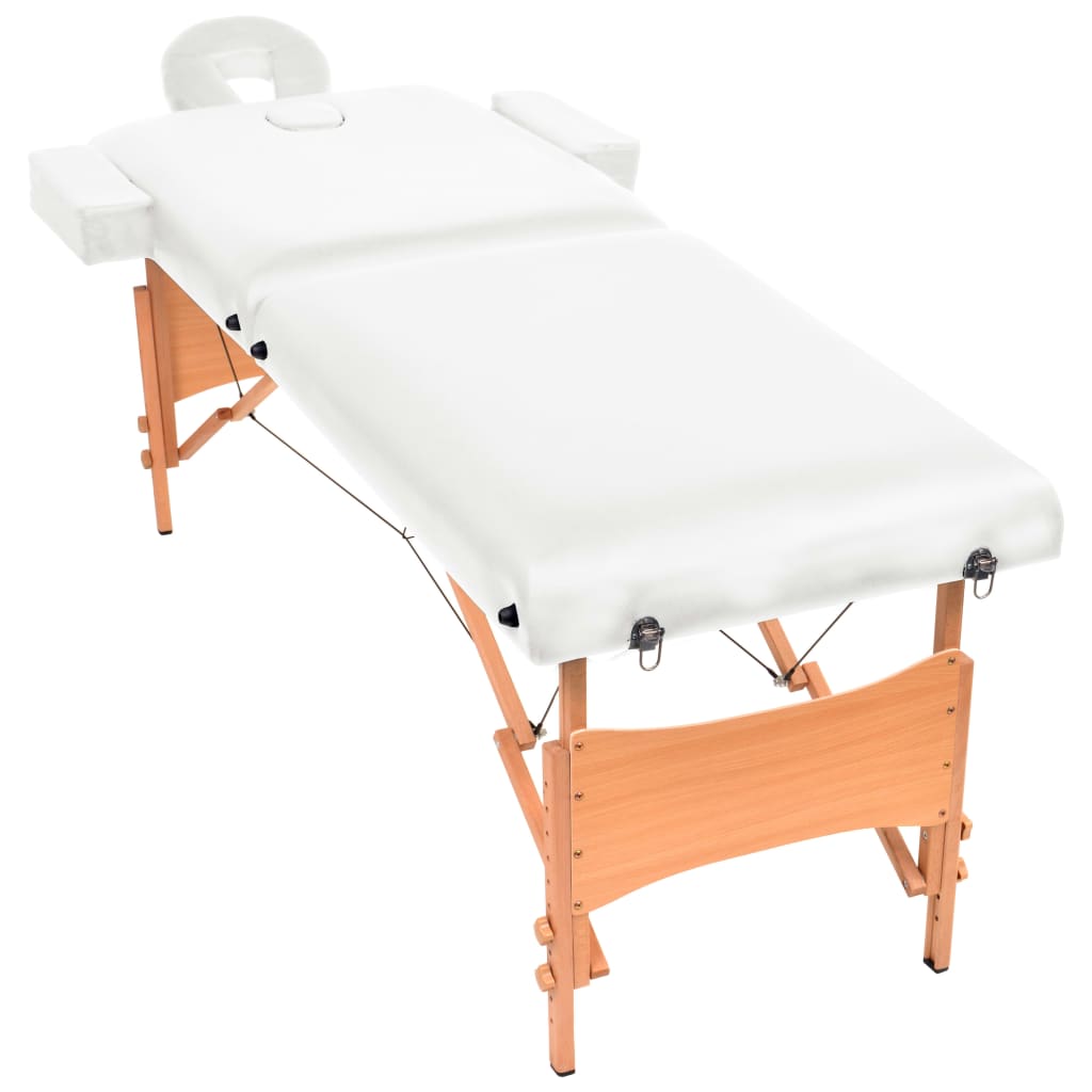 Massagetafel 10 cm dik 2 zones inklapbaar wit is nu te koop bij PeponiXL, paradijselijk wonen!
