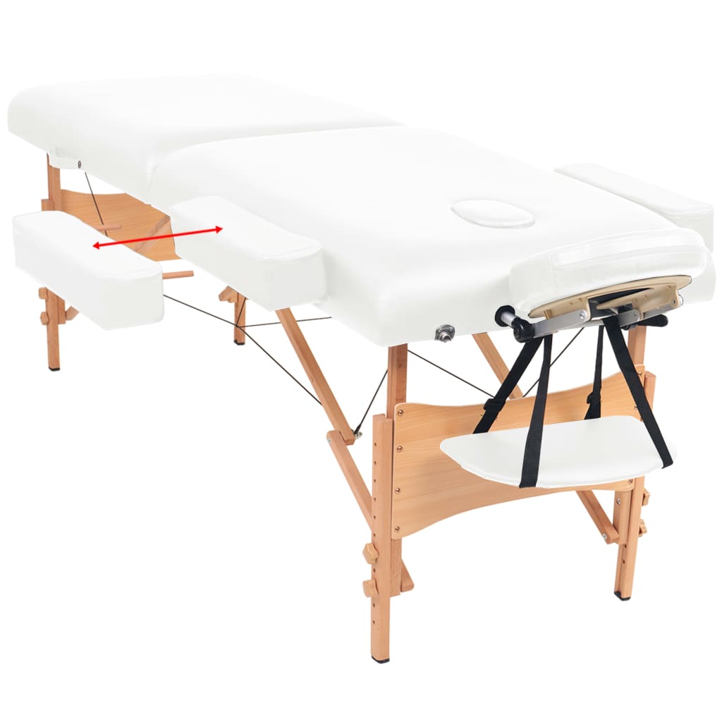 Massagetafel 10 cm dik 2 zones inklapbaar wit is nu te koop bij PeponiXL, paradijselijk wonen!