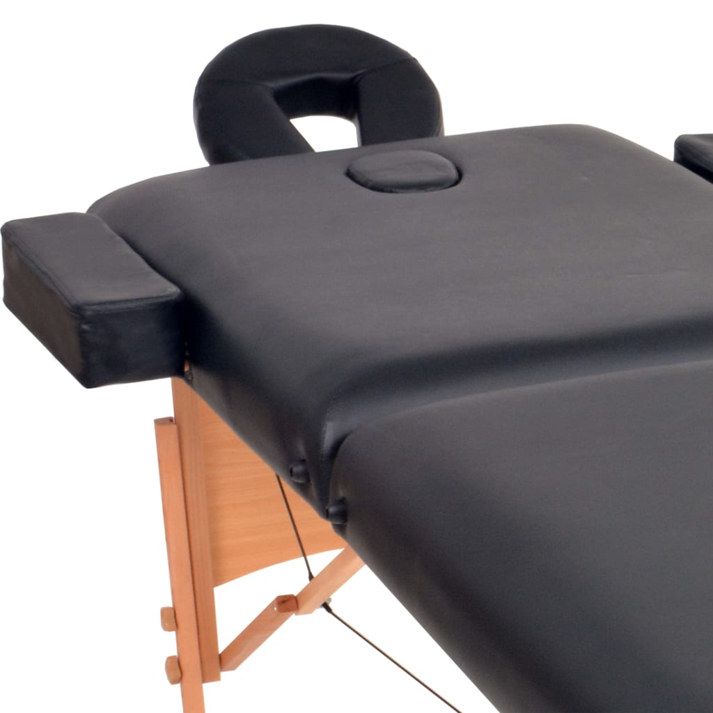 Massagetafel inklapbaar 2 zones 10 cm dik zwart is nu te koop bij PeponiXL, paradijselijk wonen!
