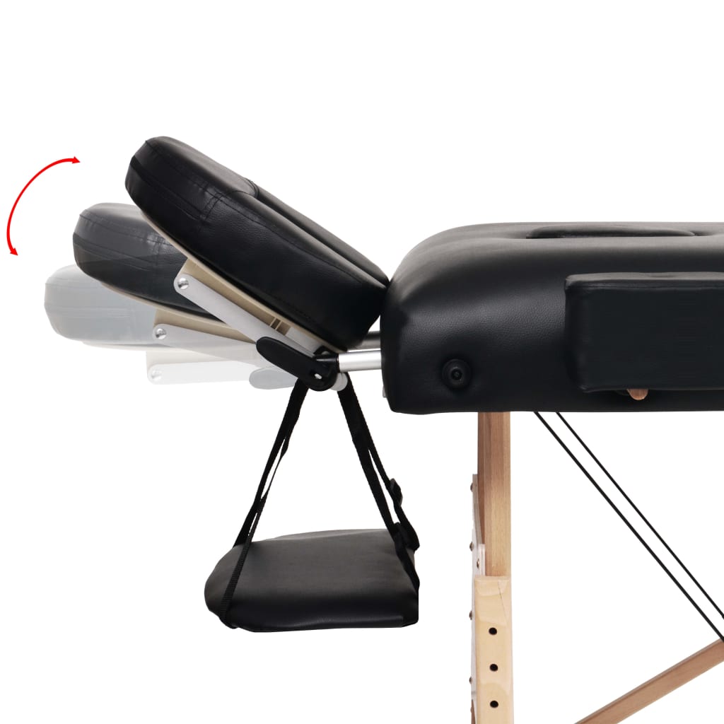 Massagetafel inklapbaar 2 zones 10 cm dik zwart is nu te koop bij PeponiXL, paradijselijk wonen!