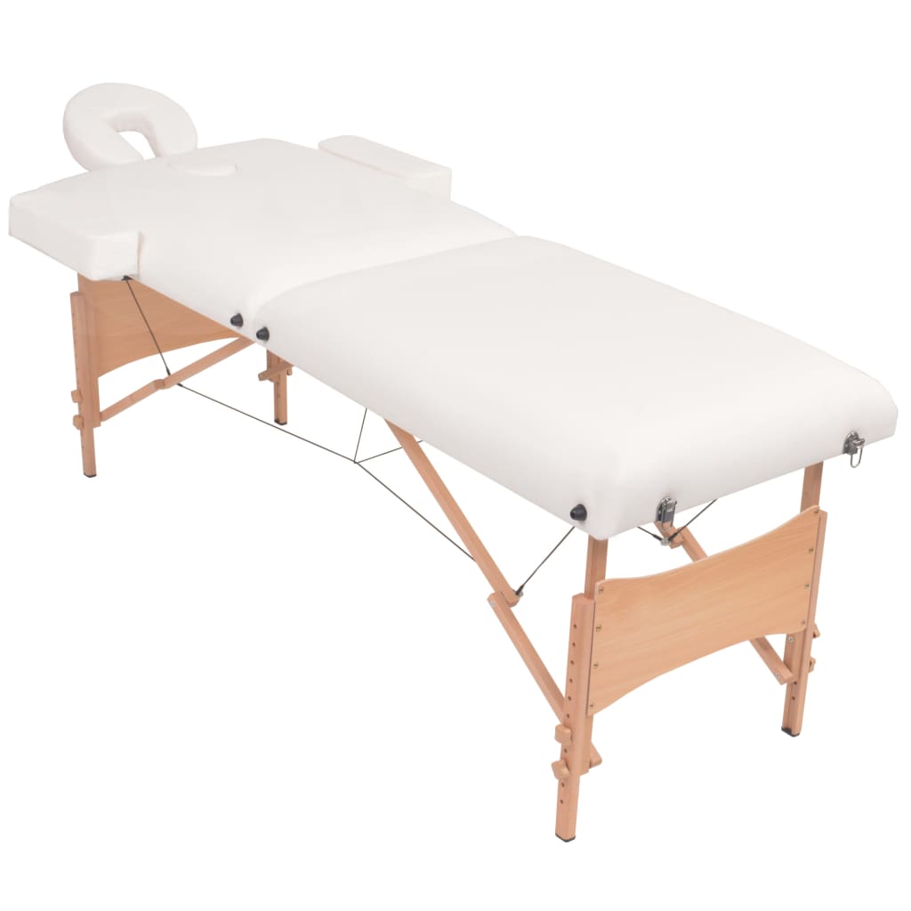 Massagetafel- en krukset inklapbaar 2 zones 10 cm dik wit is nu te koop bij PeponiXL, paradijselijk wonen!