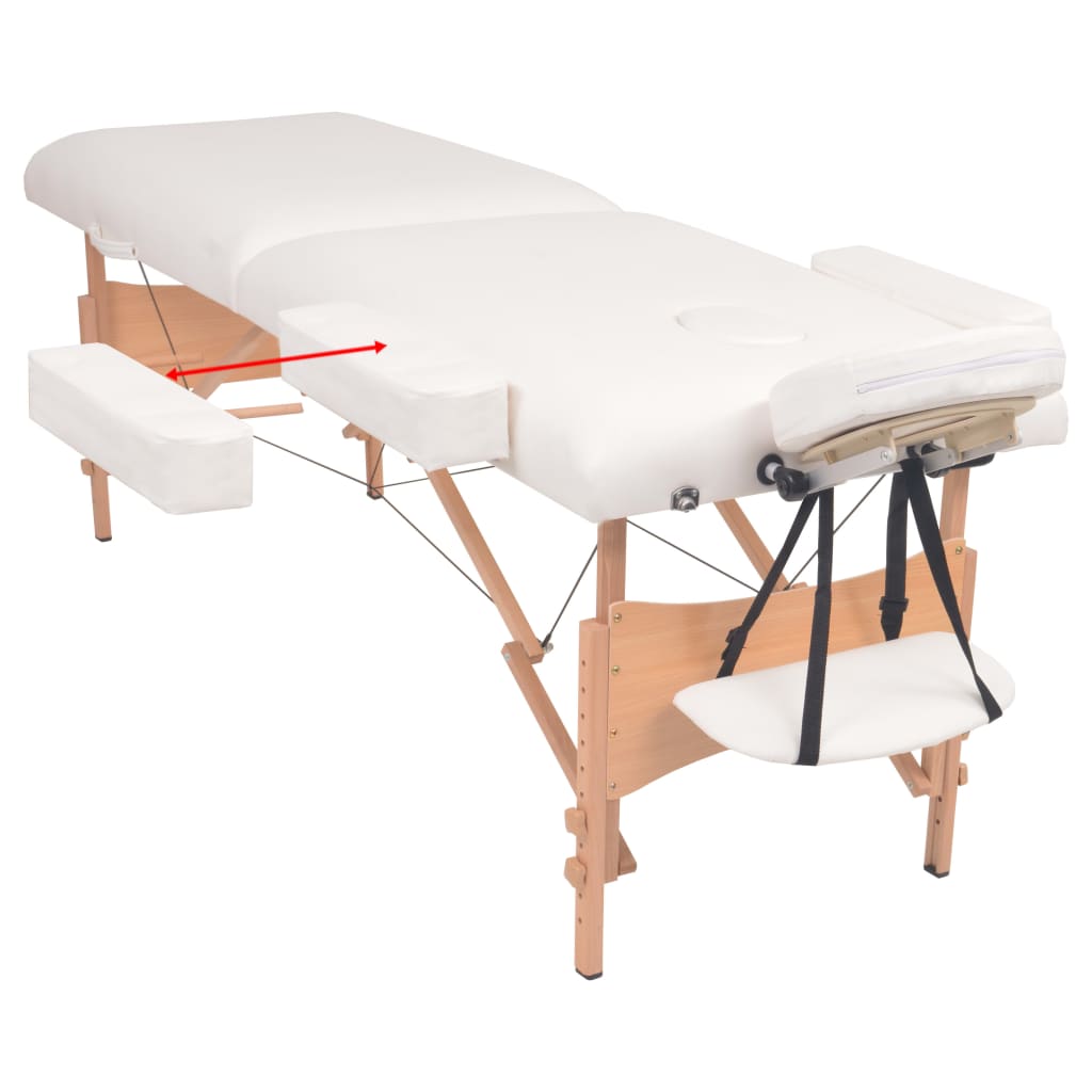 Massagetafel- en krukset inklapbaar 2 zones 10 cm dik wit is nu te koop bij PeponiXL, paradijselijk wonen!