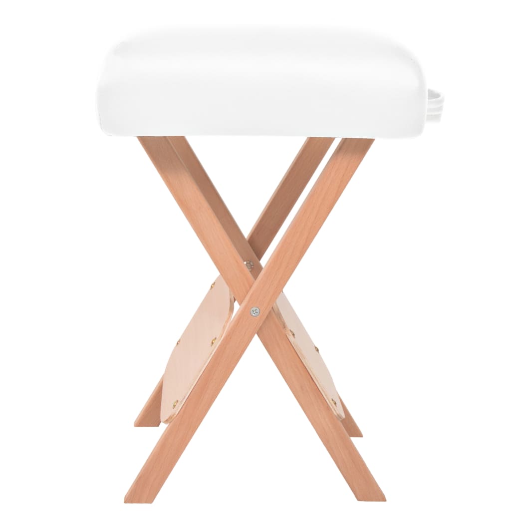 Massagetafel- en krukset inklapbaar 2 zones 10 cm dik wit is nu te koop bij PeponiXL, paradijselijk wonen!