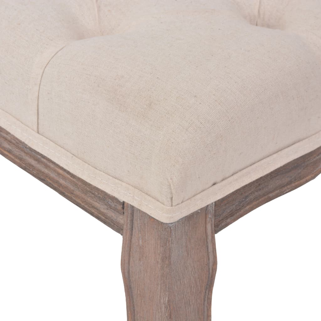 Bank 110x38x48 cm linnen massief hout crèmewit is nu te koop bij PeponiXL, paradijselijk wonen!