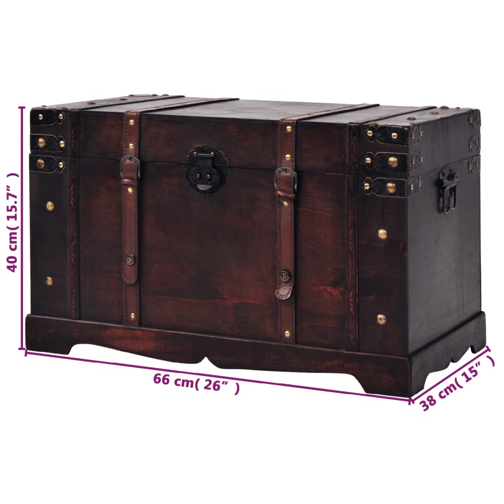 Schatkist vintage stijl 66x38x40 cm hout is nu te koop bij PeponiXL, paradijselijk wonen!