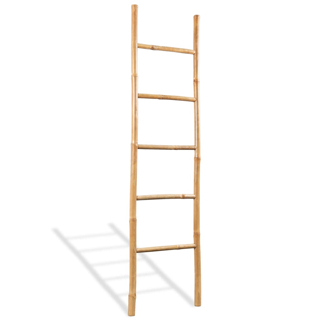 Handdoekladder met 5 sporten 150 cm bamboe is nu te koop bij PeponiXL, paradijselijk wonen!