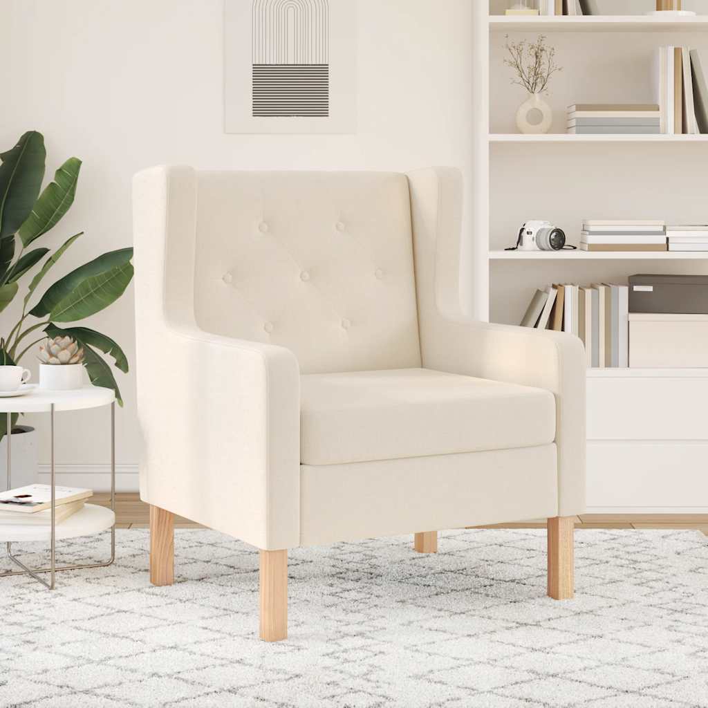 Fauteuil stof crèmewit is nu te koop bij PeponiXL, paradijselijk wonen!