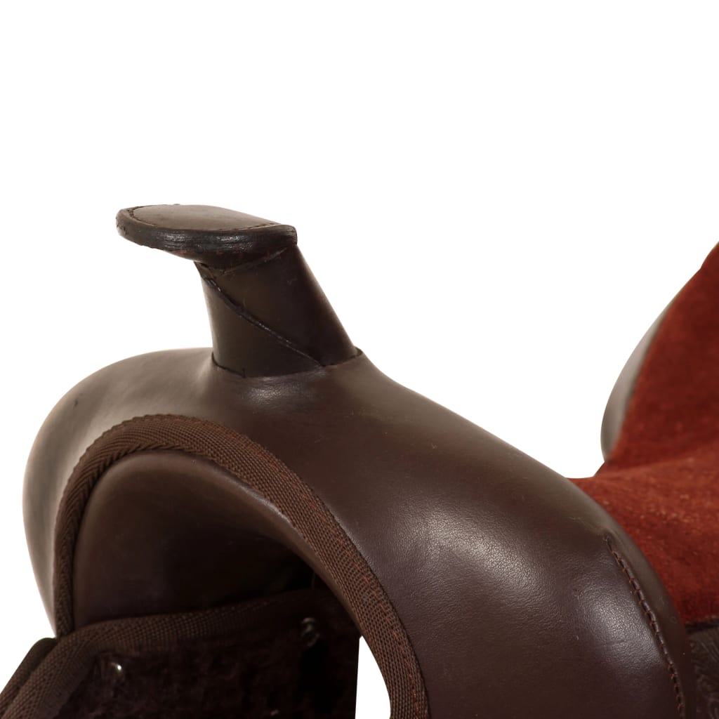 Western zadel, hoofdstel en borstriem 15" echt leer bruin is nu te koop bij PeponiXL, paradijselijk wonen!