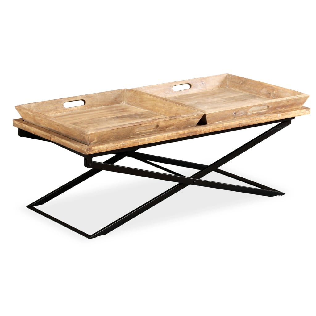 Salontafel 110x55x42 cm massief mangohout is nu te koop bij PeponiXL, paradijselijk wonen!