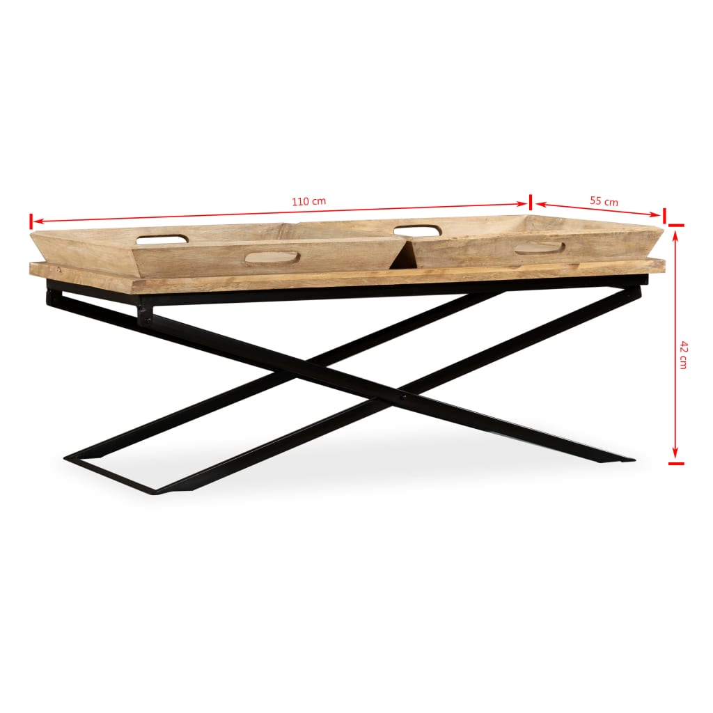 Salontafel 110x55x42 cm massief mangohout is nu te koop bij PeponiXL, paradijselijk wonen!
