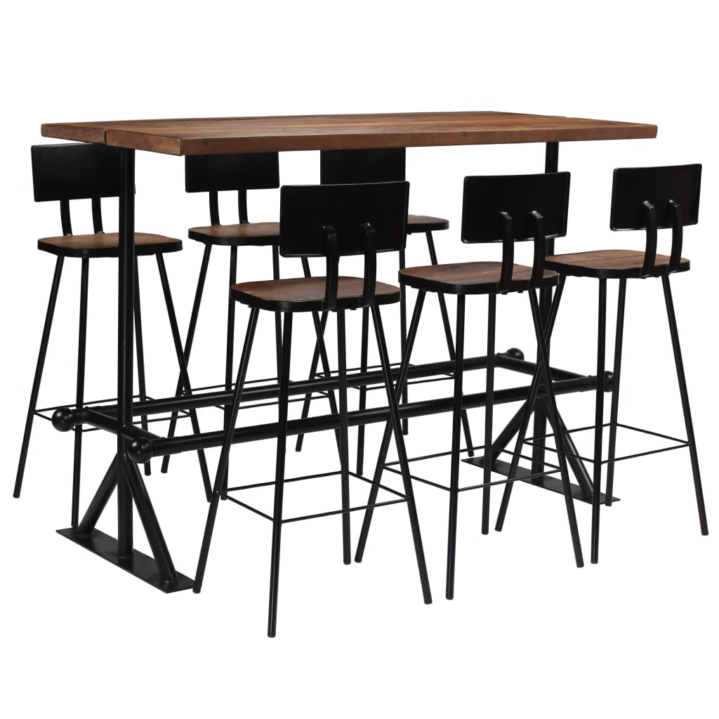 7-delige Barset massief gerecycled hout is nu te koop bij PeponiXL, paradijselijk wonen!