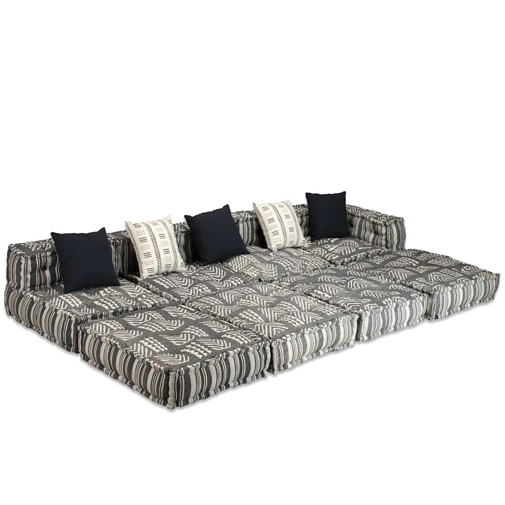 Poef vierzits modulair stof gestreept grijs is nu te koop bij PeponiXL, paradijselijk wonen!