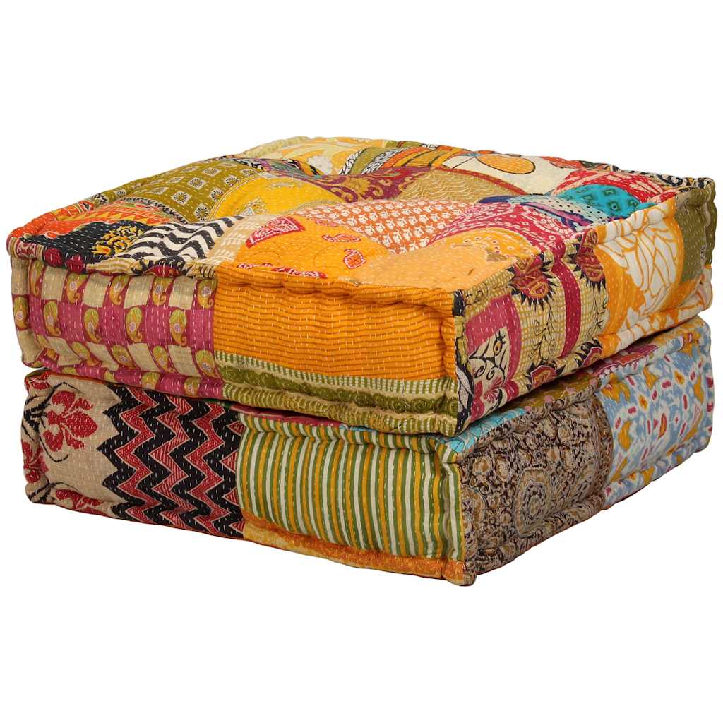 Poef tweezits modulair stof patchwork is nu te koop bij PeponiXL, paradijselijk wonen!