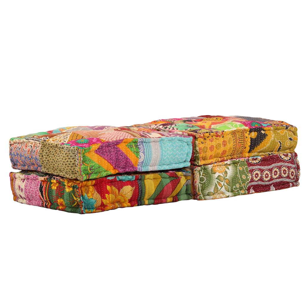 Poef tweezits modulair stof patchwork is nu te koop bij PeponiXL, paradijselijk wonen!