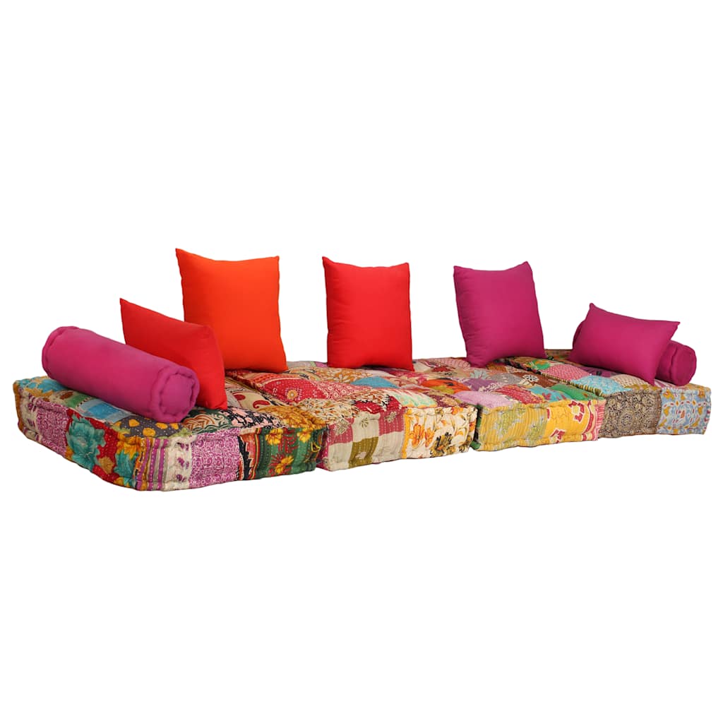 Poef tweezits modulair stof patchwork is nu te koop bij PeponiXL, paradijselijk wonen!