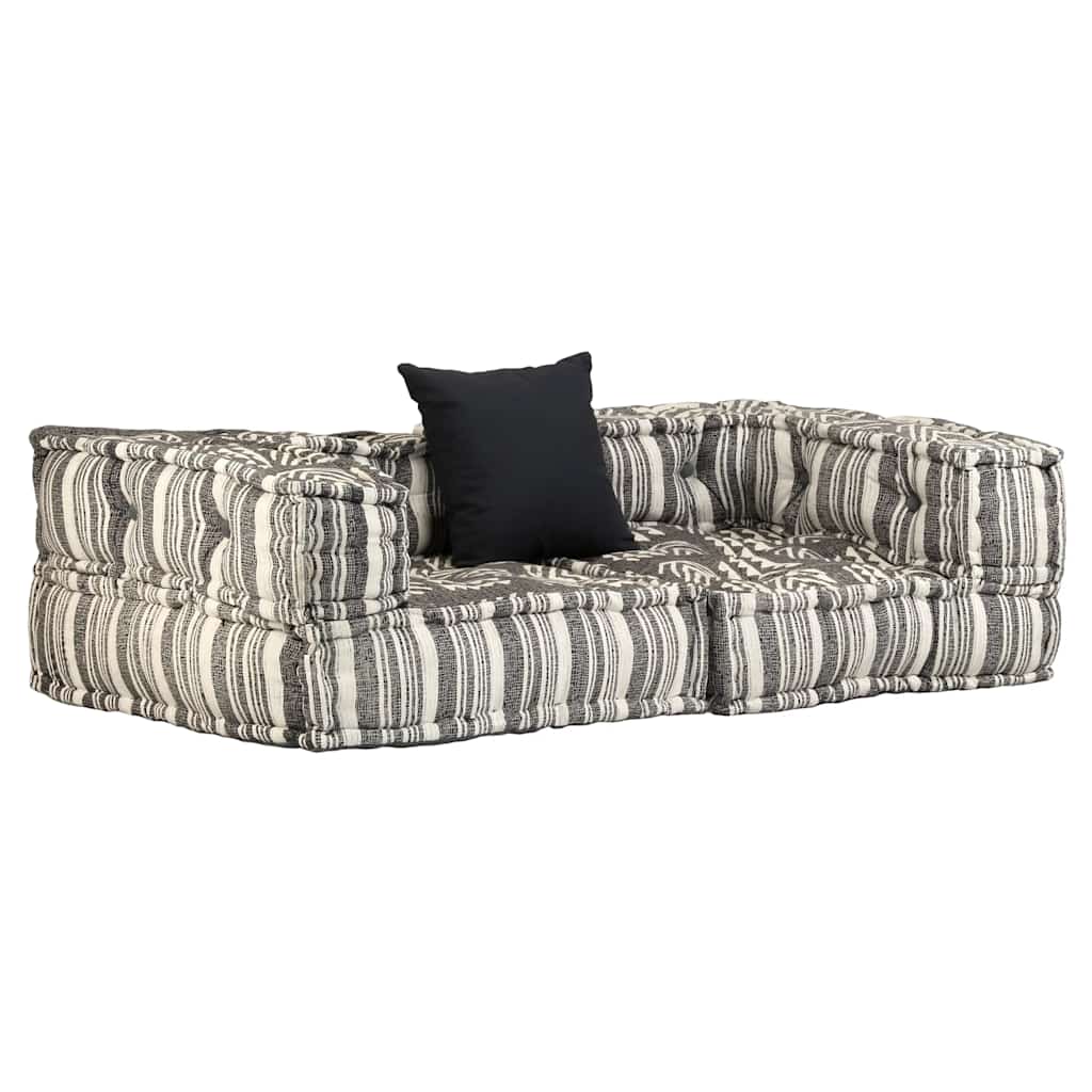 Poef tweezits modulair stof gestreept grijs is nu te koop bij PeponiXL, paradijselijk wonen!