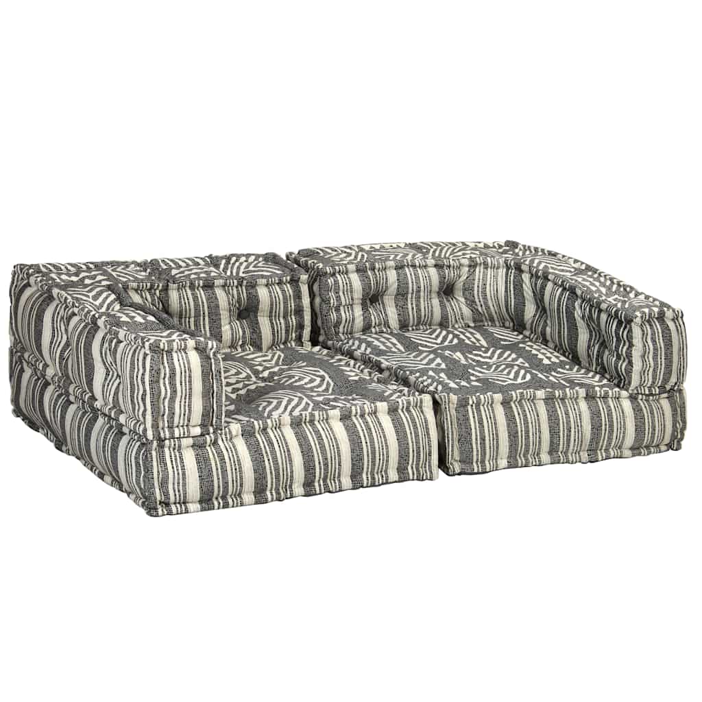 Poef tweezits modulair stof gestreept grijs is nu te koop bij PeponiXL, paradijselijk wonen!