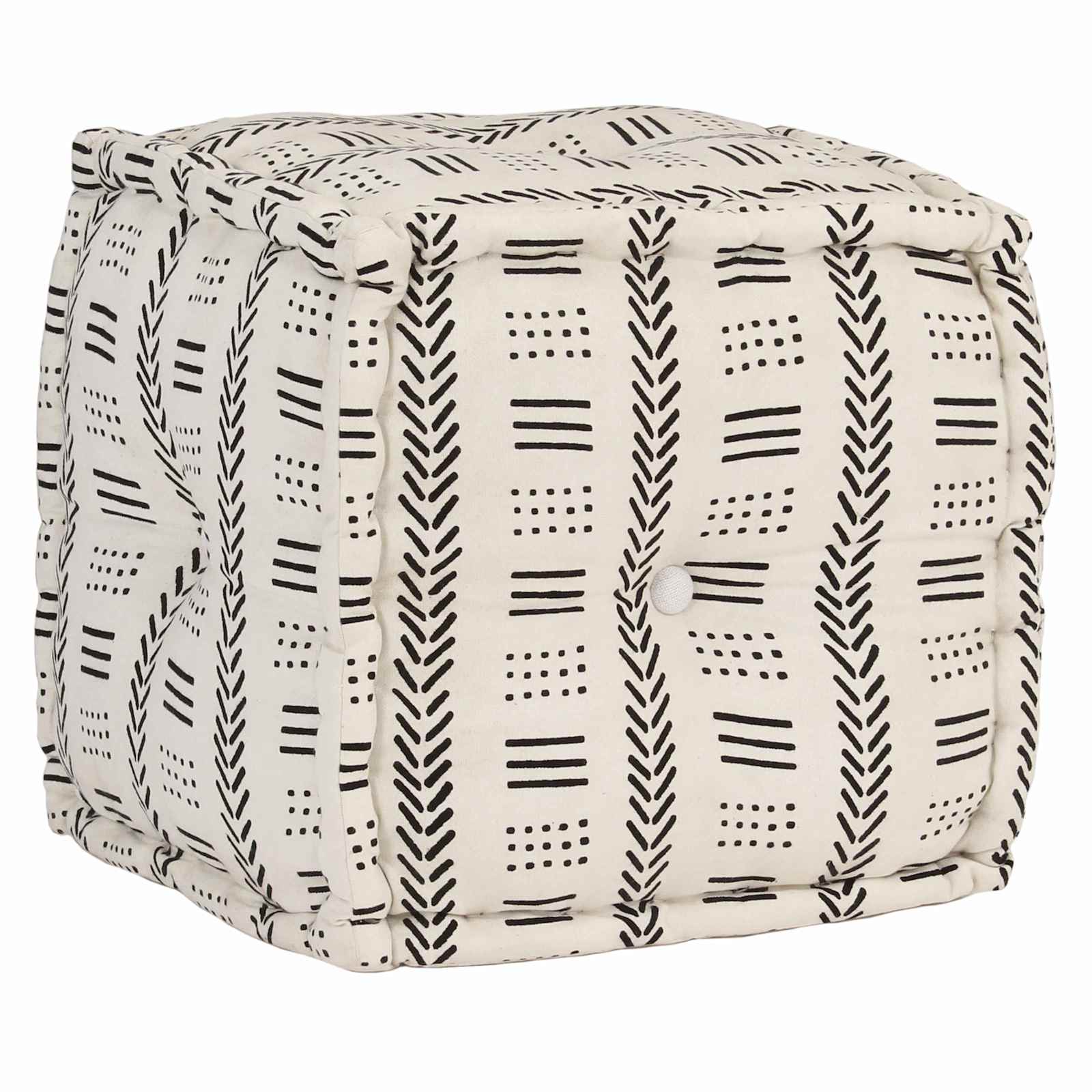 Pouffes Geometrisch Grijs en Wit 40 x 40 x 40 cm Stof is nu te koop bij PeponiXL, paradijselijk wonen!