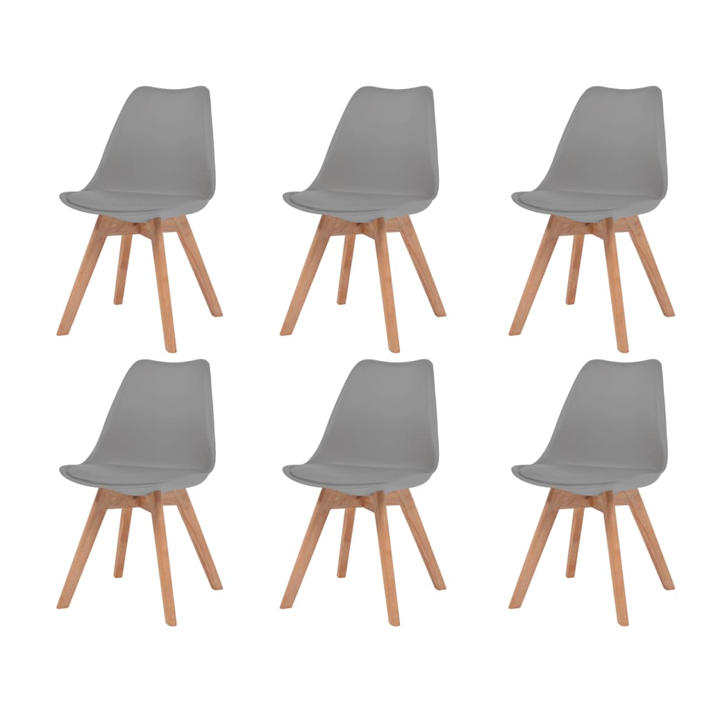 Eetkamerstoelen 6 st kunststof grijs is nu te koop bij PeponiXL, paradijselijk wonen!