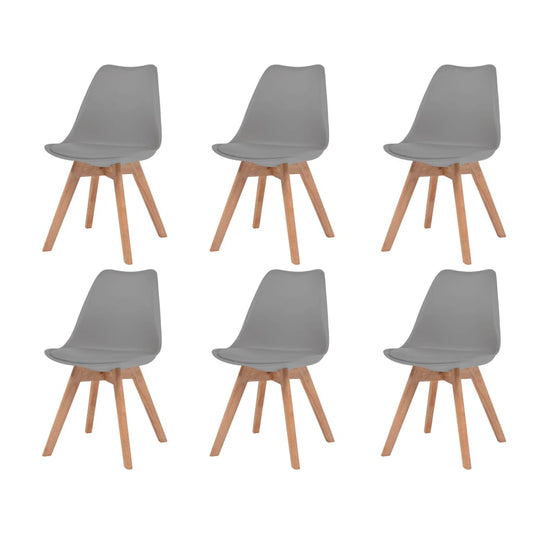 Eetkamerstoelen 6 st kunststof grijs is nu te koop bij PeponiXL, paradijselijk wonen!