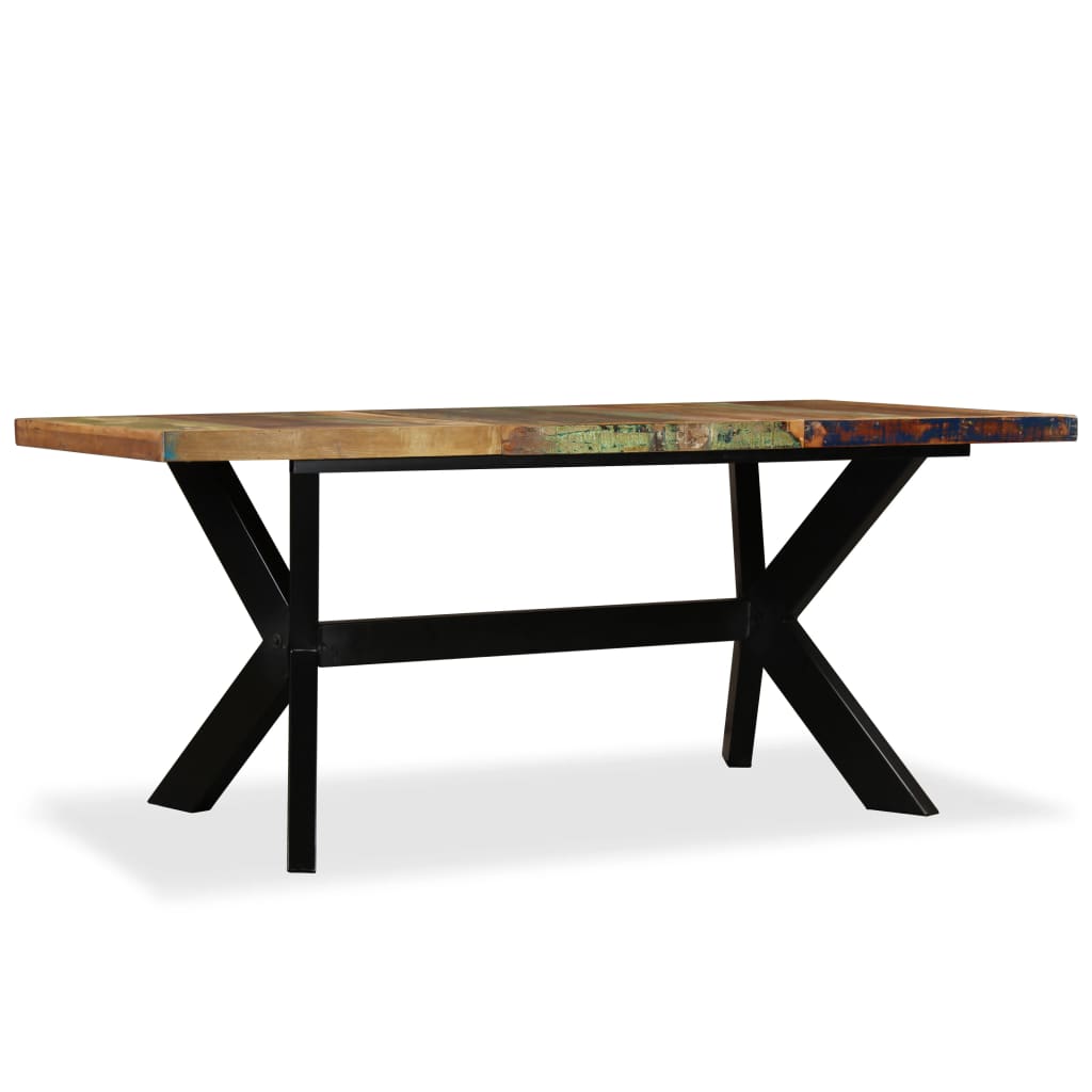 Eettafel 180 cm massief gerecycled hout en stalen kruis is nu te koop bij PeponiXL, paradijselijk wonen!