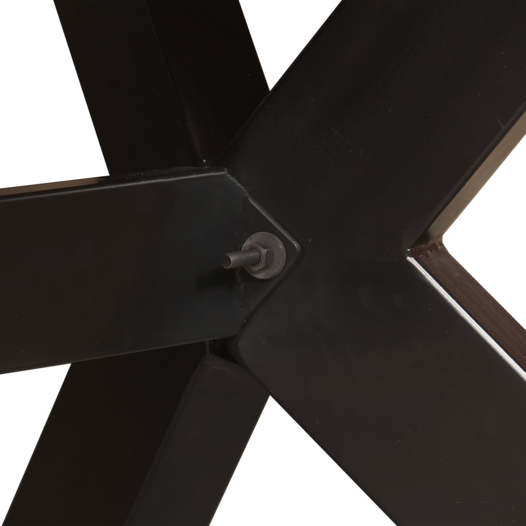 Eettafel 180 cm massief gerecycled hout en stalen kruis is nu te koop bij PeponiXL, paradijselijk wonen!